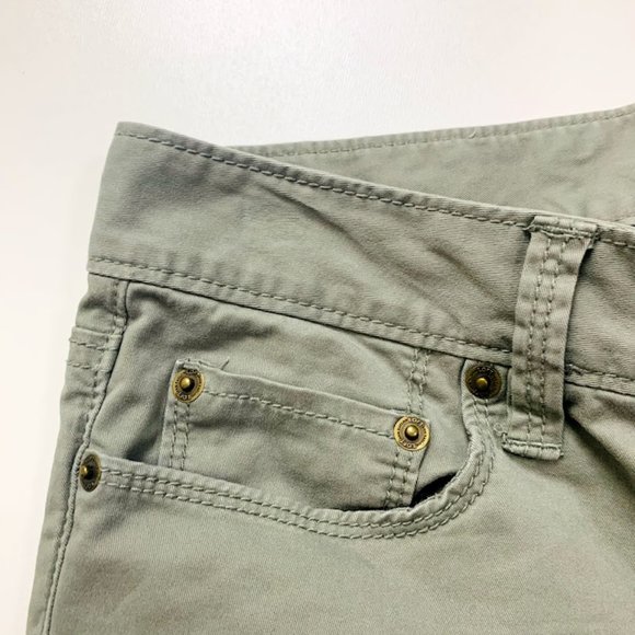 Ann Taylor LOFT Pant Trouser Olive Dusty Green Boot Cut Flare Classic Twill 6 - Picture 4 of 9